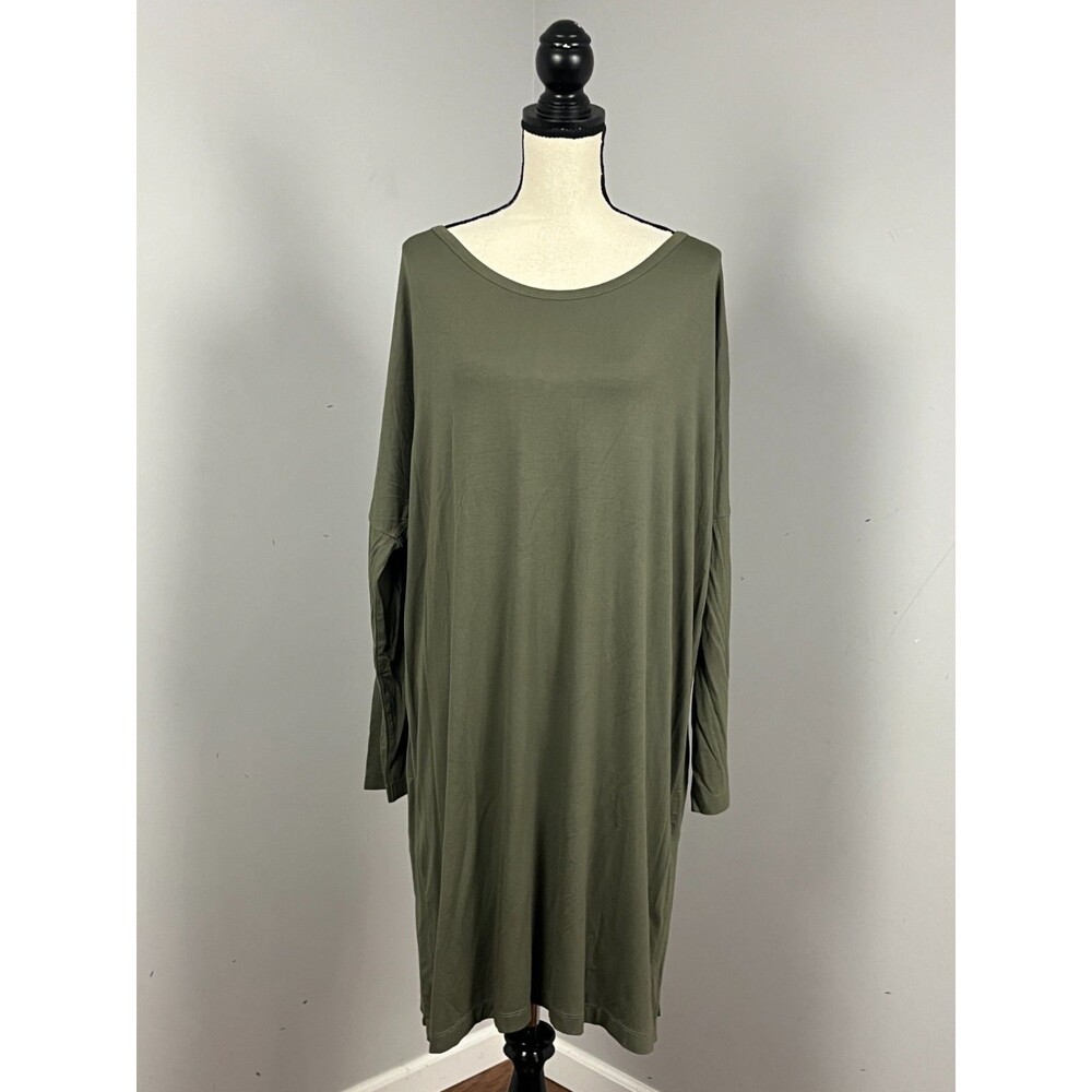 Ilse Jacobsen Green T-Shirt 131 Tunic Dress Stretch Knit Women's Large